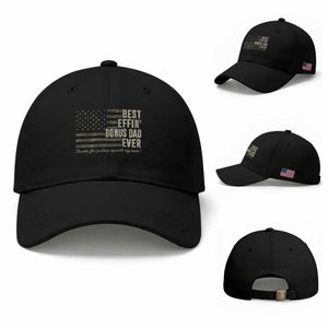 Best Effin’ Bonus Dad Ever Baseball Cap Step Dad Camo American Flag Camouflage TS10 Baseball Cap Universal Fit Black Print Your Wear