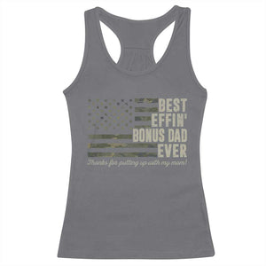 Best Effin’ Bonus Dad Ever Racerback Tank Top Step Dad Camo American Flag Camouflage TS10 Charcoal Print Your Wear