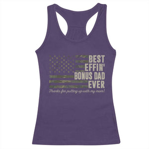 Best Effin’ Bonus Dad Ever Racerback Tank Top Step Dad Camo American Flag Camouflage TS10 Purple Print Your Wear