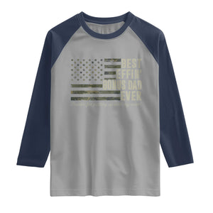 Best Effin’ Bonus Dad Ever Raglan Shirt Step Dad Camo American Flag Camouflage TS10 Sport Gray Navy Print Your Wear