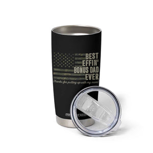 Best Effin’ Bonus Dad Ever Tumbler Cup Step Dad Camo American Flag Camouflage TS10 Print Your Wear