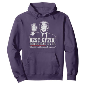 Best Effin’ Bonus Dad Ever Hoodie Step Dad Funny Trump Fathers Day TS10 Purple Print Your Wear