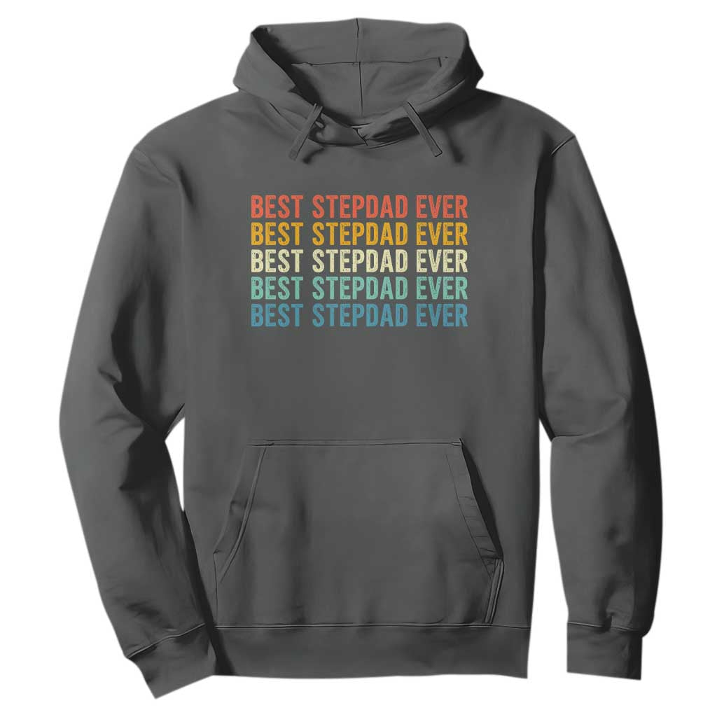 Best Stepdad Ever Hoodie Funny Retro Stepdad Bonus Dad TS10 Dark Heather Print Your Wear