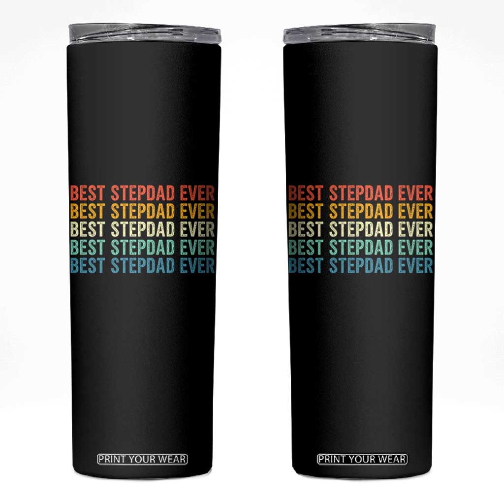 Best Stepdad Ever Skinny Tumbler Funny Retro Stepdad Bonus Dad TS10 Black Print Your Wear