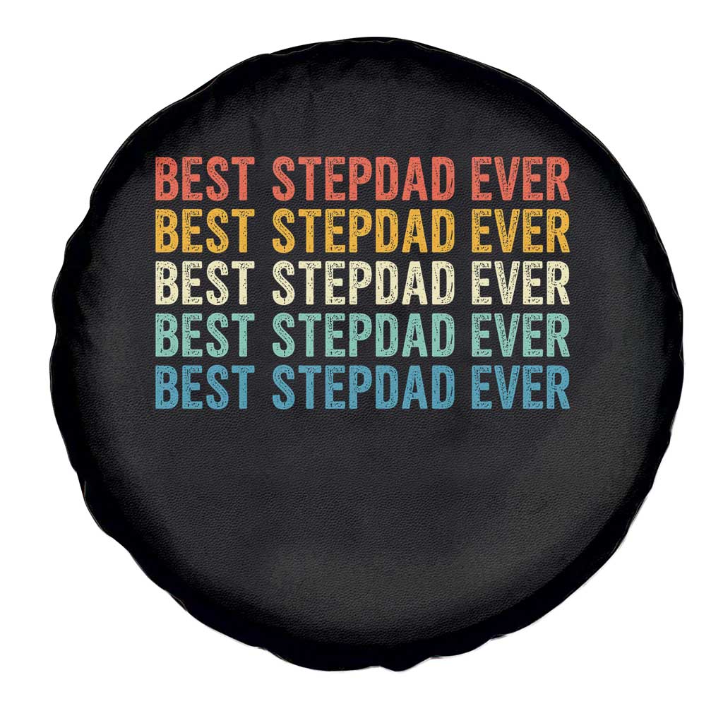 Best Stepdad Ever Spare Tire Cover Funny Retro Stepdad Bonus Dad TS10 Print Your Wear