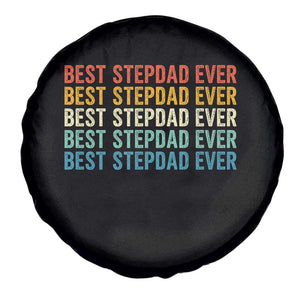 Best Stepdad Ever Spare Tire Cover Funny Retro Stepdad Bonus Dad TS10 Print Your Wear
