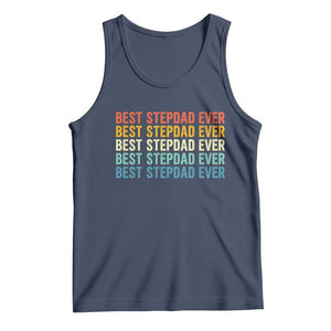 Best Stepdad Ever Tank Top Funny Retro Stepdad Bonus Dad TS10 Navy Print Your Wear
