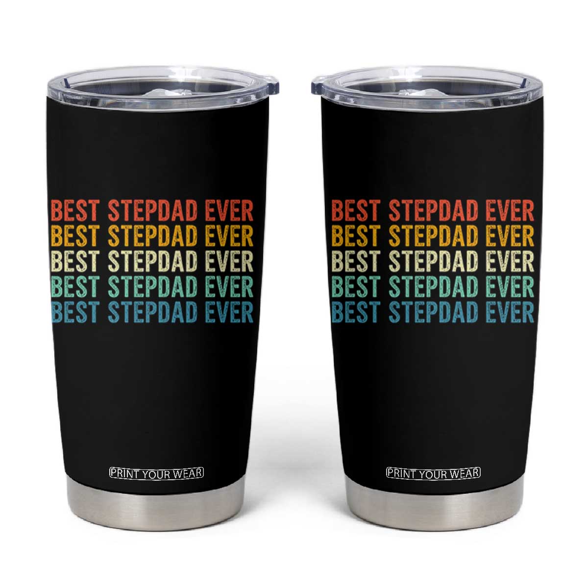 Best Stepdad Ever Tumbler Cup Funny Retro Stepdad Bonus Dad TS10 Black Print Your Wear