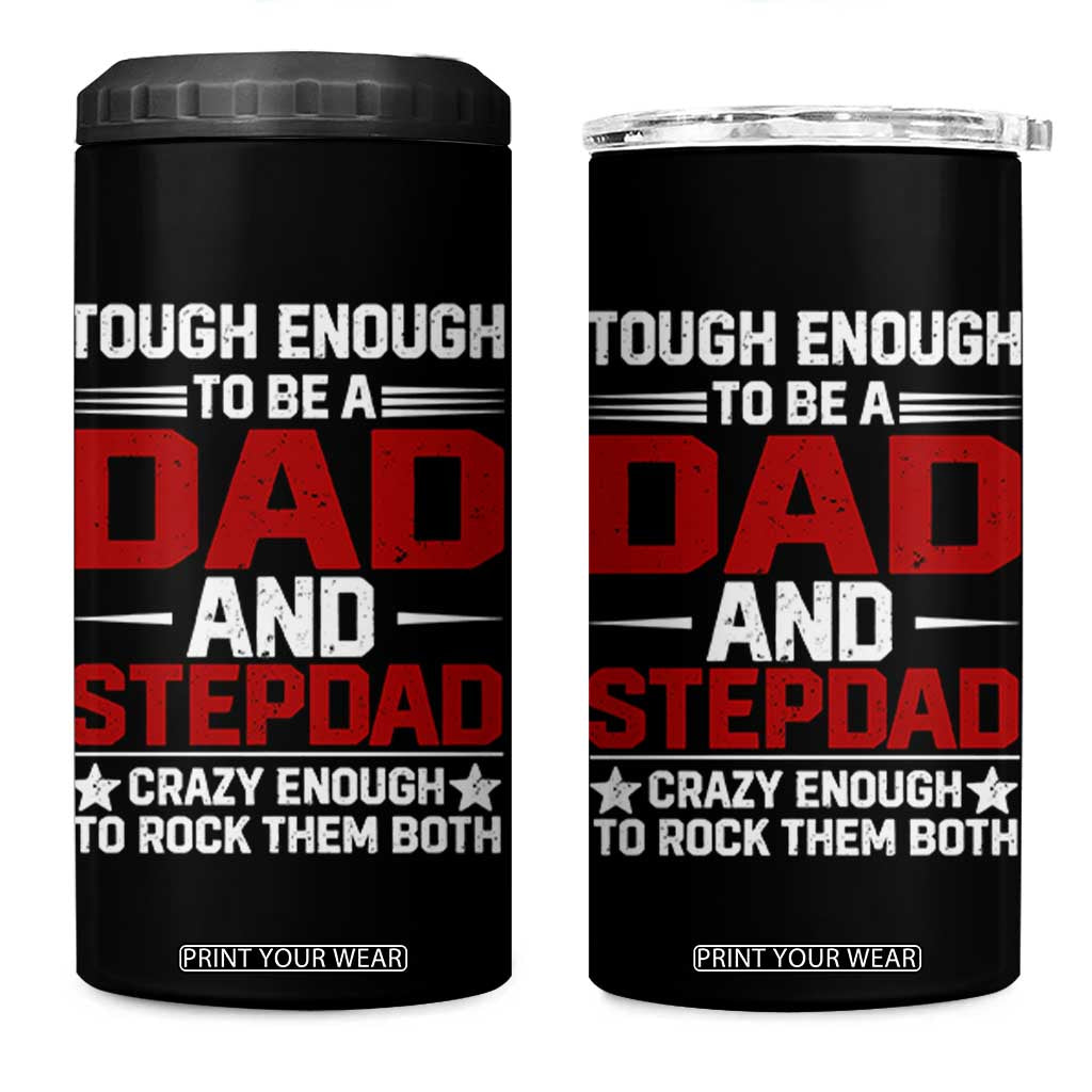 Bonus Dad 4 in 1 Can Cooler Tumbler Dad And Stepdad Fathers Day TS10 One Size: 16 oz Black Print Your Wear