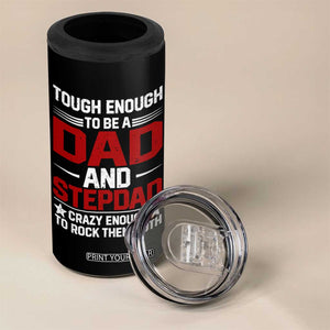 Bonus Dad 4 in 1 Can Cooler Tumbler Dad And Stepdad Fathers Day TS10 Print Your Wear