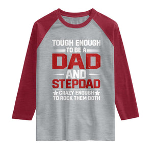 Bonus Dad Raglan Shirt Dad And Stepdad Fathers Day TS10 Heather Gray Heather Red Print Your Wear