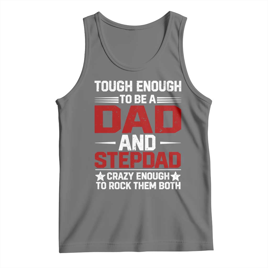 Bonus Dad Tank Top Dad And Stepdad Fathers Day TS10 Black Heather Print Your Wear