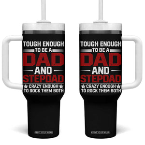 Bonus Dad Tumbler With Handle Dad And Stepdad Fathers Day TS10 One Size: 40 oz Black Print Your Wear