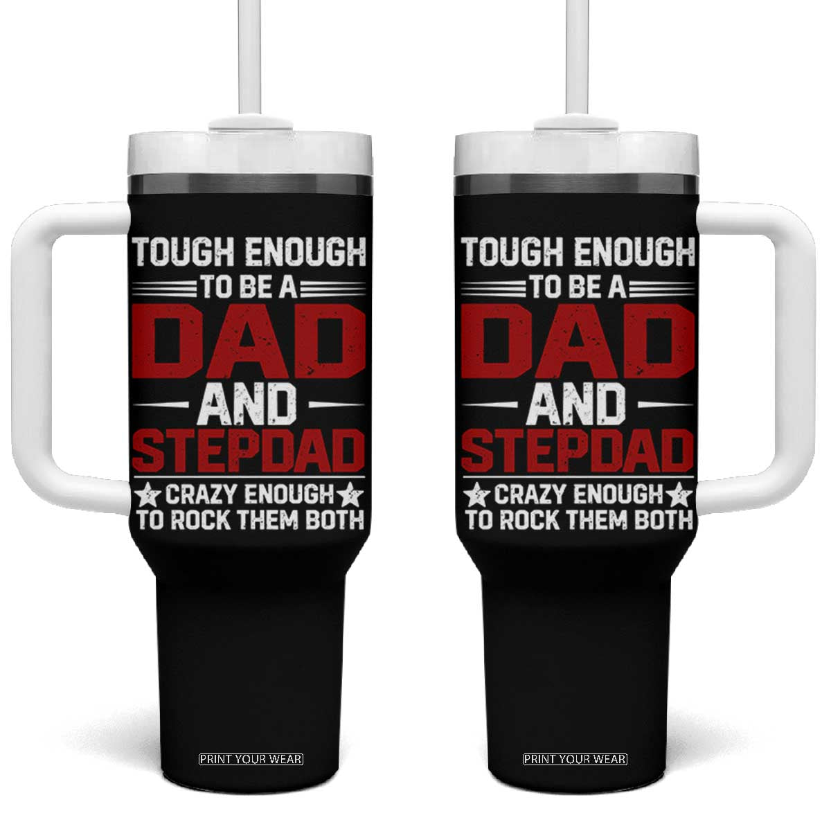 Bonus Dad Tumbler With Handle Dad And Stepdad Fathers Day TS10 One Size: 40 oz Black Print Your Wear