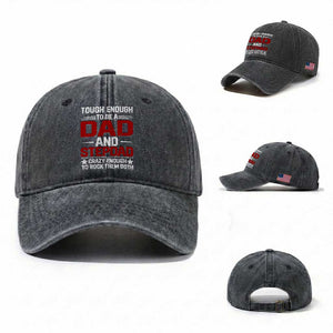 Bonus Dad Washed Cotton Baseball Cap Dad And Stepdad Fathers Day TS10 Washed Cap Universal Fit Dark Gray Print Your Wear