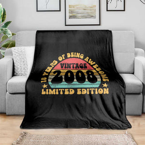 18th Birthday Throw Blanket Vintage 18yr 2008 Limited Edition 18 Year Old Gift TS10 Print Your Wear