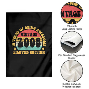 18th Birthday Garden Flag Vintage 18yr 2008 Limited Edition 18 Year Old Gift TS10 Print Your Wear
