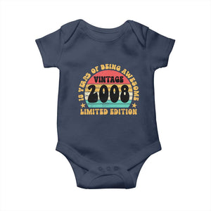 18th Birthday Baby Onesie Vintage 18yr 2008 Limited Edition 18 Year Old Gift TS10 Navy Print Your Wear