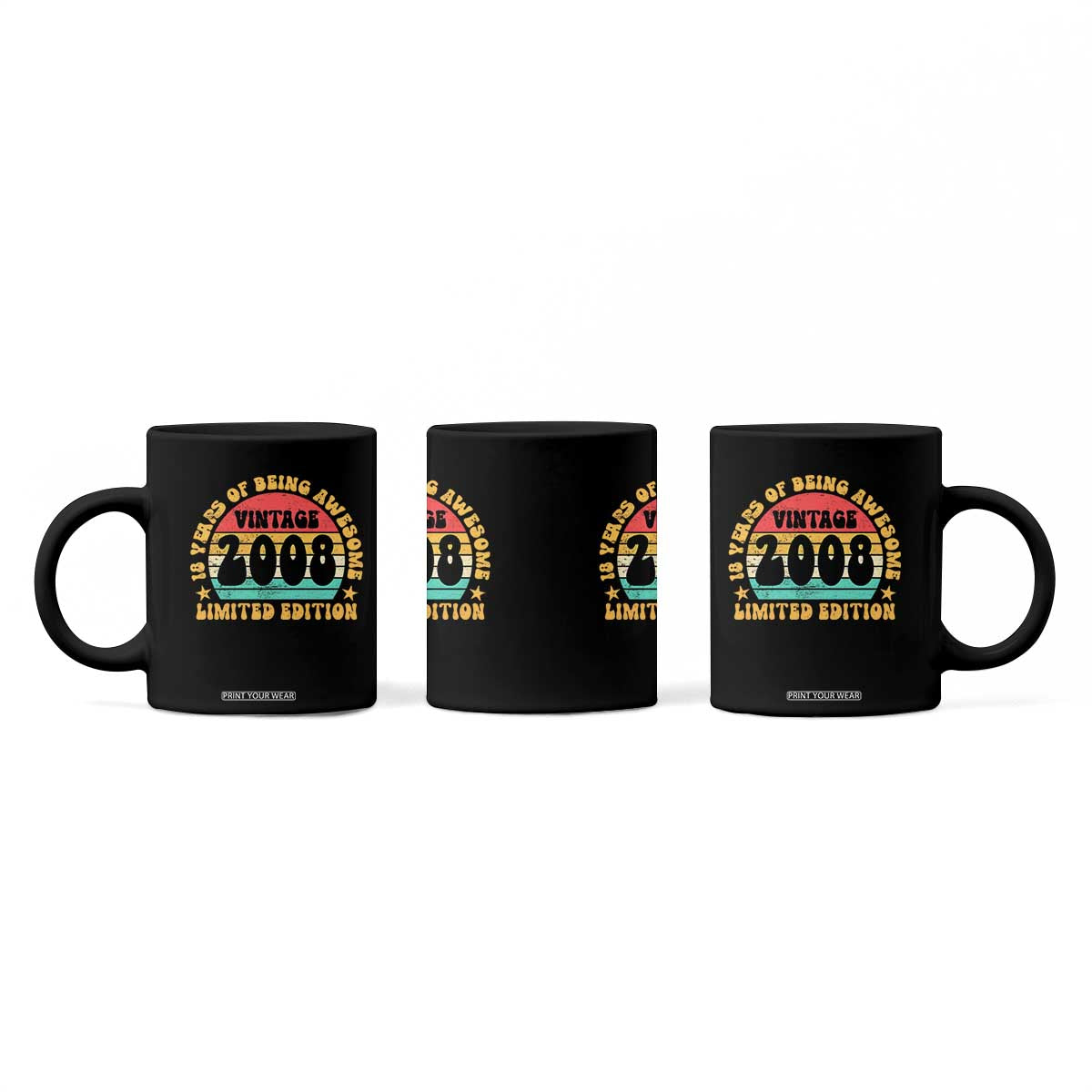 18th Birthday Coffee Mug Vintage 18yr 2008 Limited Edition 18 Year Old Gift TS10 Print Your Wear