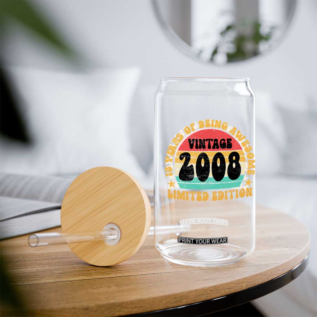 18th Birthday Glass Can Vintage 18yr 2008 Limited Edition 18 Year Old Gift TS10 Print Your Wear