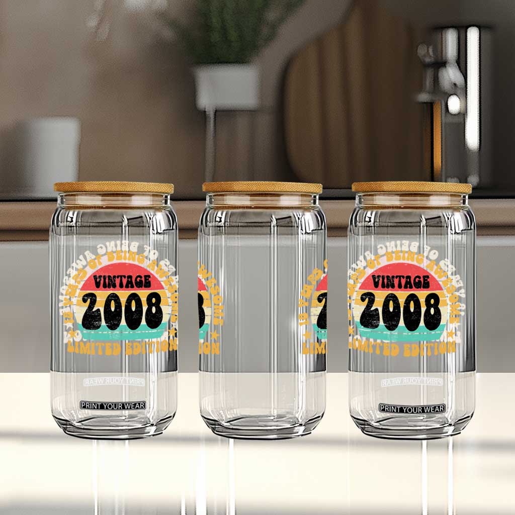 18th Birthday Glass Can Vintage 18yr 2008 Limited Edition 18 Year Old Gift TS10 Print Your Wear