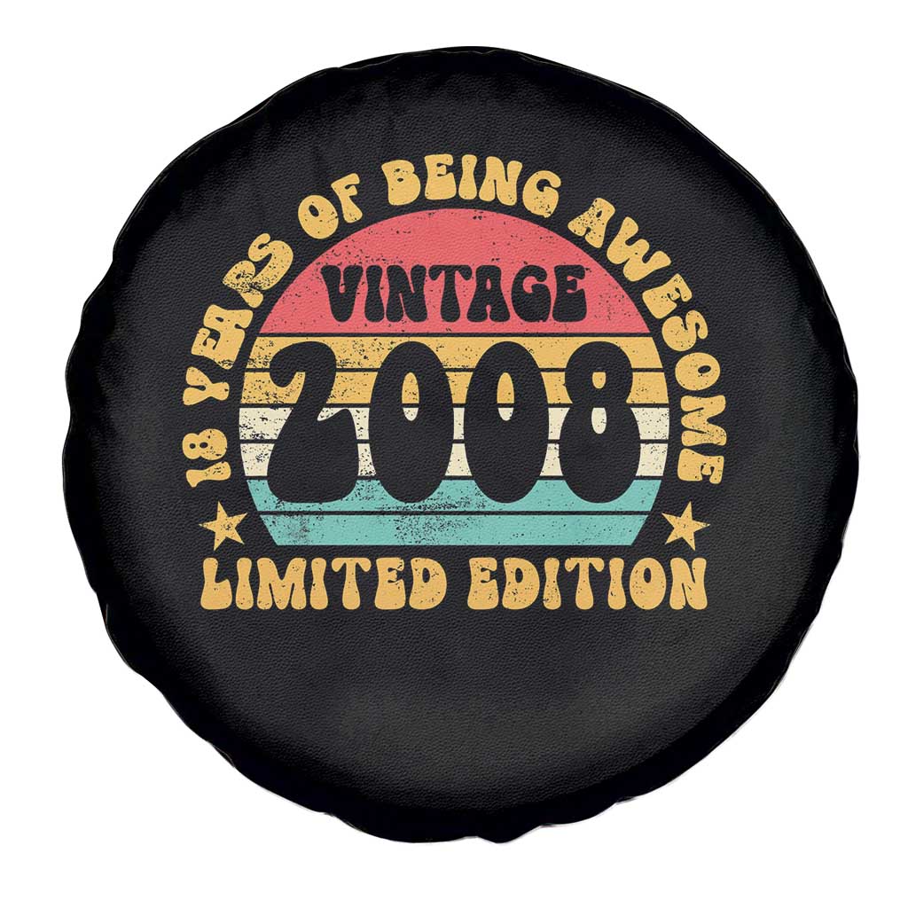 18th Birthday Spare Tire Cover Vintage 18yr 2008 Limited Edition 18 Year Old Gift TS10 Print Your Wear
