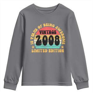 18th Birthday Youth Sweatshirt Vintage 18yr 2008 Limited Edition 18 Year Old Gift TS10 Charcoal Print Your Wear