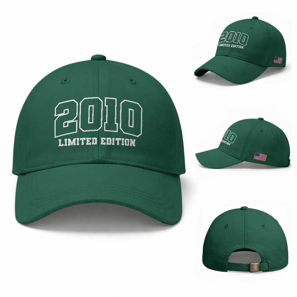 Vintage 2010 Limited Edition Baseball Cap 16 Year Old Gift Retro Varsity 16th Birthday TS10 Baseball Cap Universal Fit Irish Green Print Your Wear