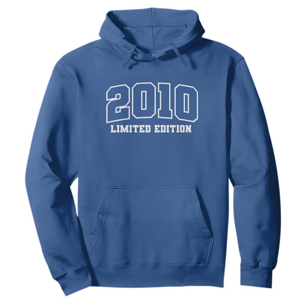 Vintage 2010 Limited Edition Hoodie 16 Year Old Gift Retro Varsity 16th Birthday TS10 Royal Blue Print Your Wear