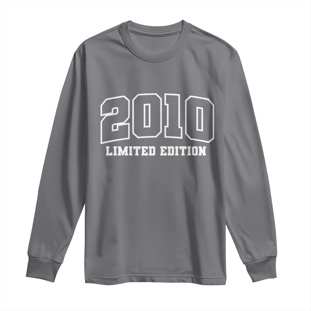 Vintage 2010 Limited Edition Long Sleeve Shirt 16 Year Old Gift Retro Varsity 16th Birthday TS10 Charcoal Print Your Wear
