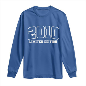 Vintage 2010 Limited Edition Long Sleeve Shirt 16 Year Old Gift Retro Varsity 16th Birthday TS10 Royal Blue Print Your Wear