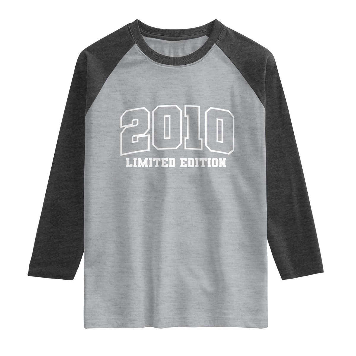Vintage 2010 Limited Edition Raglan Shirt 16 Year Old Gift Retro Varsity 16th Birthday TS10 Heather Gray Heather Charcoal Print Your Wear