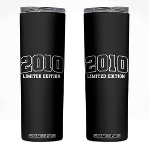Vintage 2010 Limited Edition Skinny Tumbler 16 Year Old Gift Retro Varsity 16th Birthday TS10 Black Print Your Wear