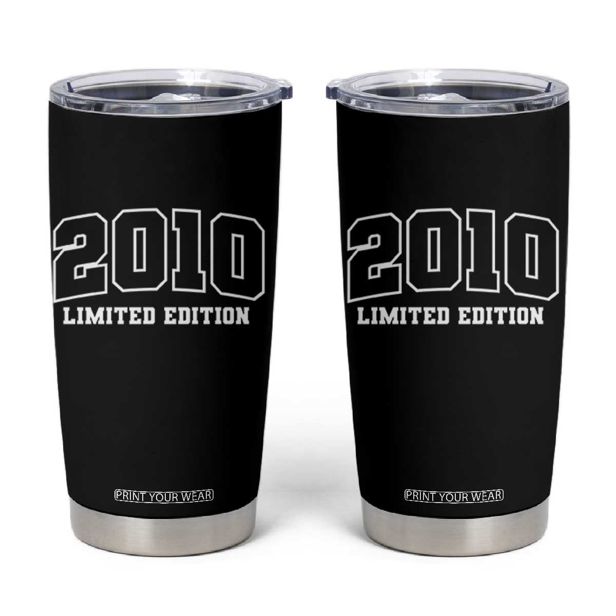 Vintage 2010 Limited Edition Tumbler Cup 16 Year Old Gift Retro Varsity 16th Birthday TS10 Black Print Your Wear