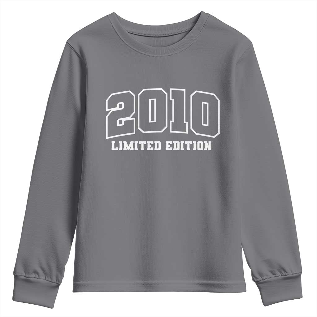 Vintage 2010 Limited Edition Youth Sweatshirt 16 Year Old Gift Retro Varsity 16th Birthday TS10 Charcoal Print Your Wear