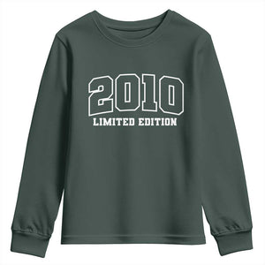 Vintage 2010 Limited Edition Youth Sweatshirt 16 Year Old Gift Retro Varsity 16th Birthday TS10 Dark Forest Green Print Your Wear