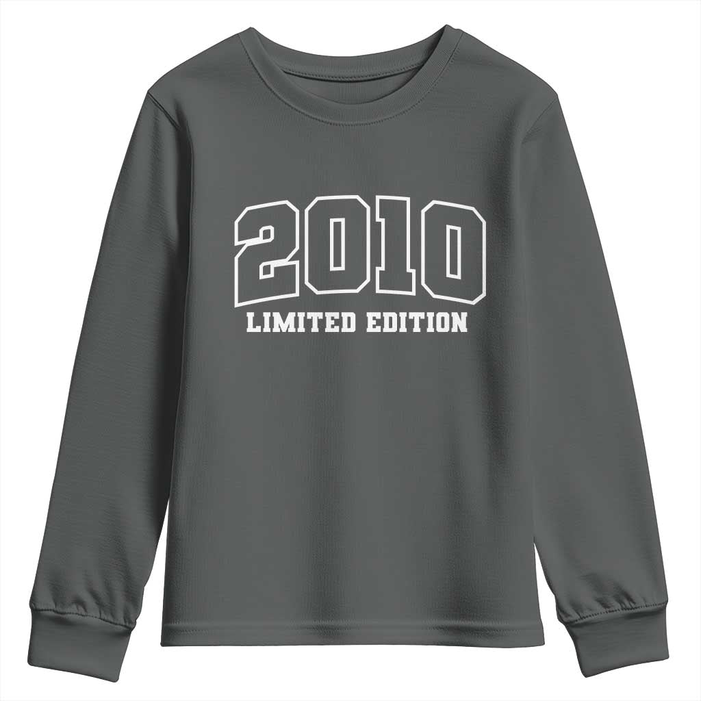 Vintage 2010 Limited Edition Youth Sweatshirt 16 Year Old Gift Retro Varsity 16th Birthday TS10 Dark Heather Print Your Wear