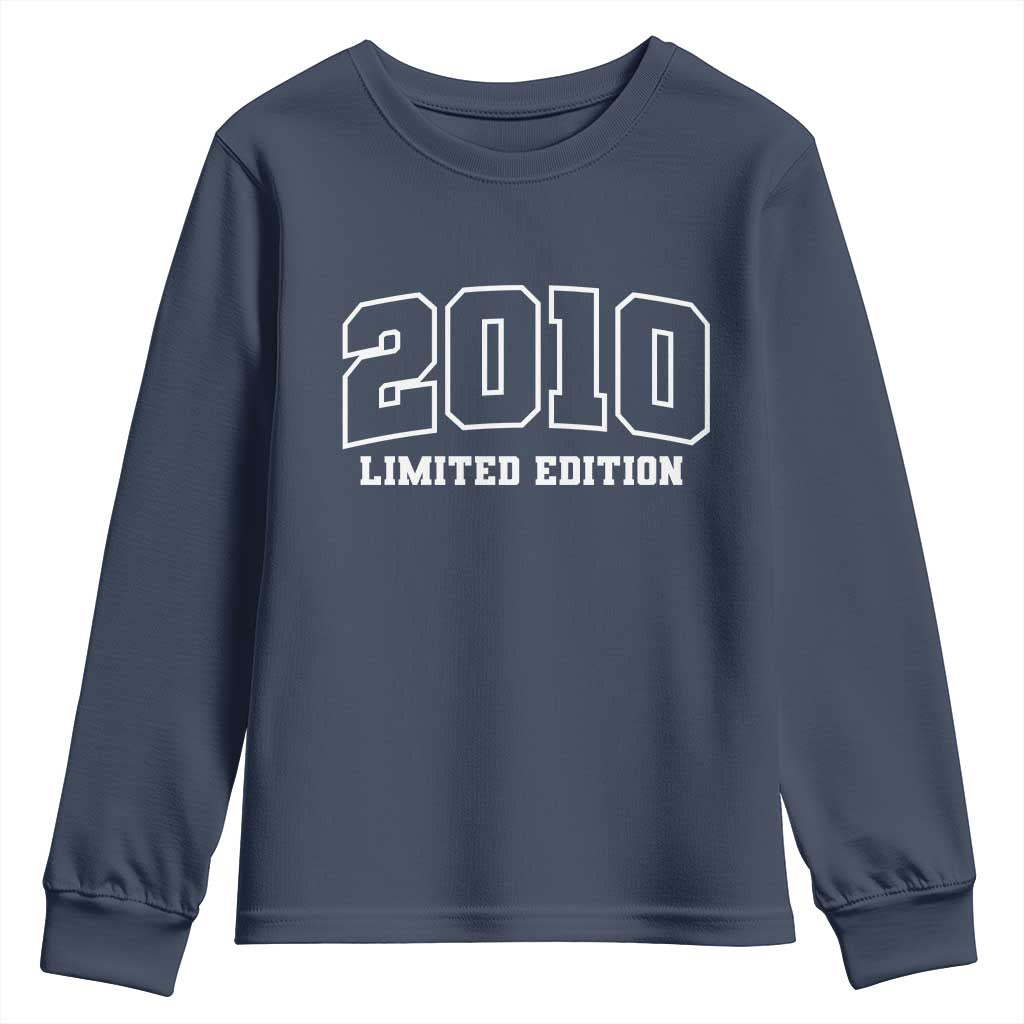 Vintage 2010 Limited Edition Youth Sweatshirt 16 Year Old Gift Retro Varsity 16th Birthday TS10 Navy Print Your Wear