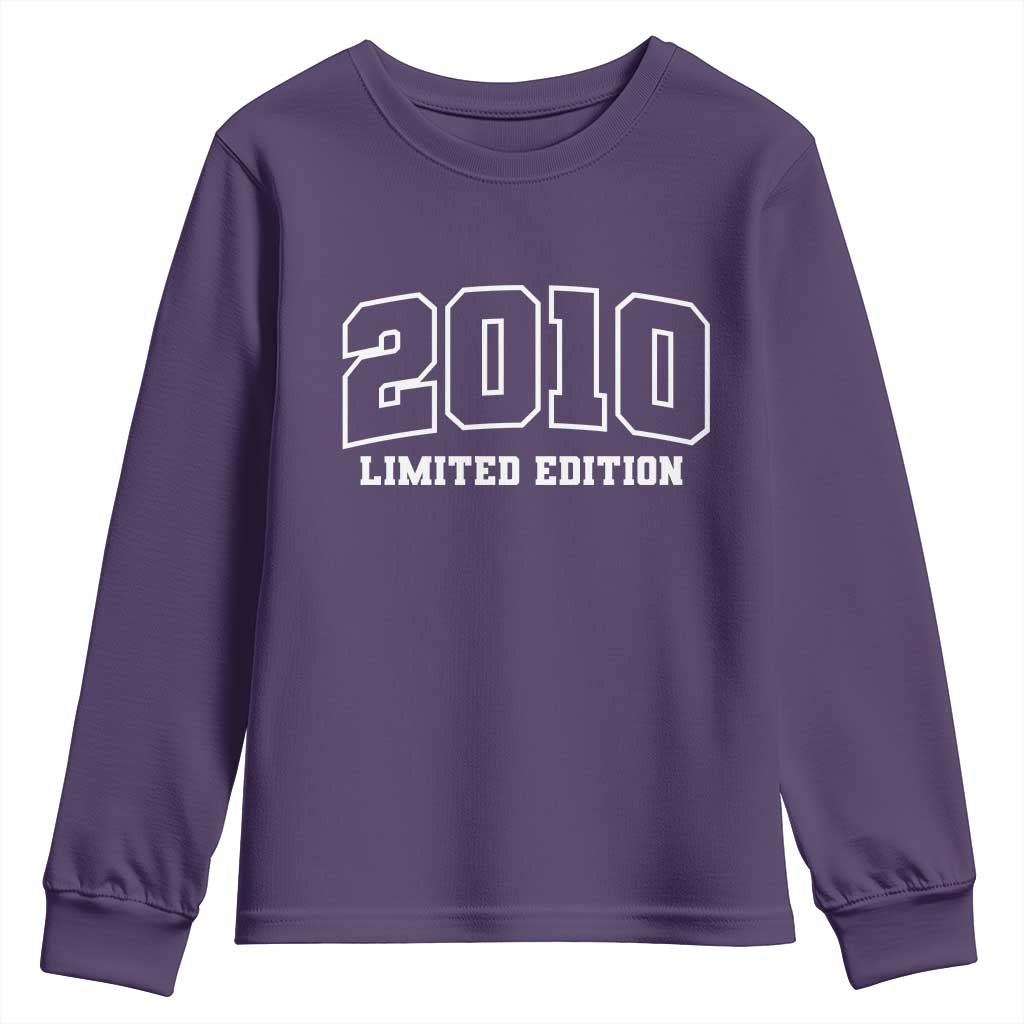 Vintage 2010 Limited Edition Youth Sweatshirt 16 Year Old Gift Retro Varsity 16th Birthday TS10 Purple Print Your Wear