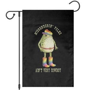 Funny Frog LGBTQ Garden Flag Misgenderin Folks Aint Very Cowboy Pride Rainbow TS10 Black Print Your Wear