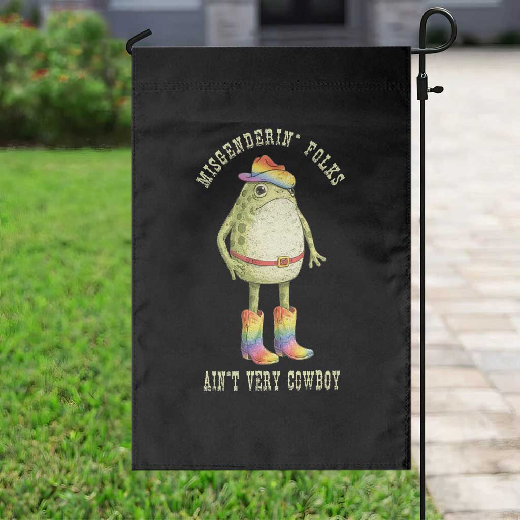 Funny Frog LGBTQ Garden Flag Misgenderin Folks Aint Very Cowboy Pride Rainbow TS10 Print Your Wear