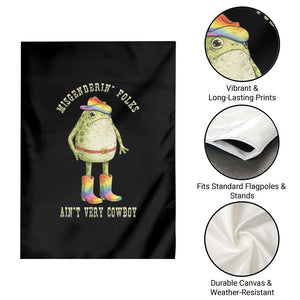 Funny Frog LGBTQ Garden Flag Misgenderin Folks Aint Very Cowboy Pride Rainbow TS10 Print Your Wear