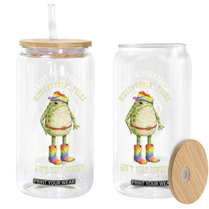 Funny Frog LGBTQ Glass Can Misgenderin Folks Aint Very Cowboy Pride Rainbow TS10 Print Your Wear