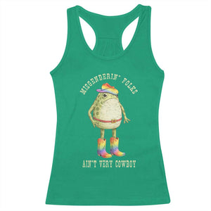 Funny Frog LGBTQ Racerback Tank Top Misgenderin Folks Aint Very Cowboy Pride Rainbow TS10 Irish Green Print Your Wear