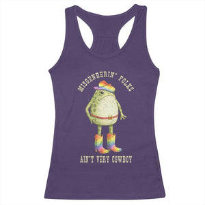 Funny Frog LGBTQ Racerback Tank Top Misgenderin Folks Aint Very Cowboy Pride Rainbow TS10 Purple Print Your Wear