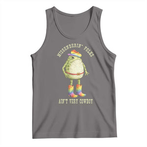 Funny Frog LGBTQ Tank Top Misgenderin Folks Aint Very Cowboy Pride Rainbow TS10 Deep Heather Print Your Wear