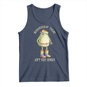 Funny Frog LGBTQ Tank Top Misgenderin Folks Aint Very Cowboy Pride Rainbow TS10 Navy Print Your Wear