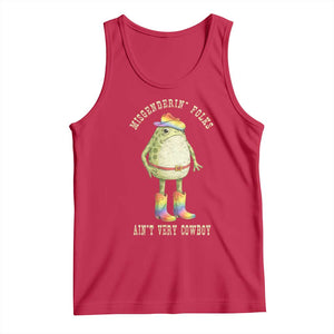 Funny Frog LGBTQ Tank Top Misgenderin Folks Aint Very Cowboy Pride Rainbow TS10 Red Print Your Wear