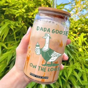 Silly Goose Dad Glass Can New Dad Pregnancy Announcement Fathers Day TS10 White Print Your Wear