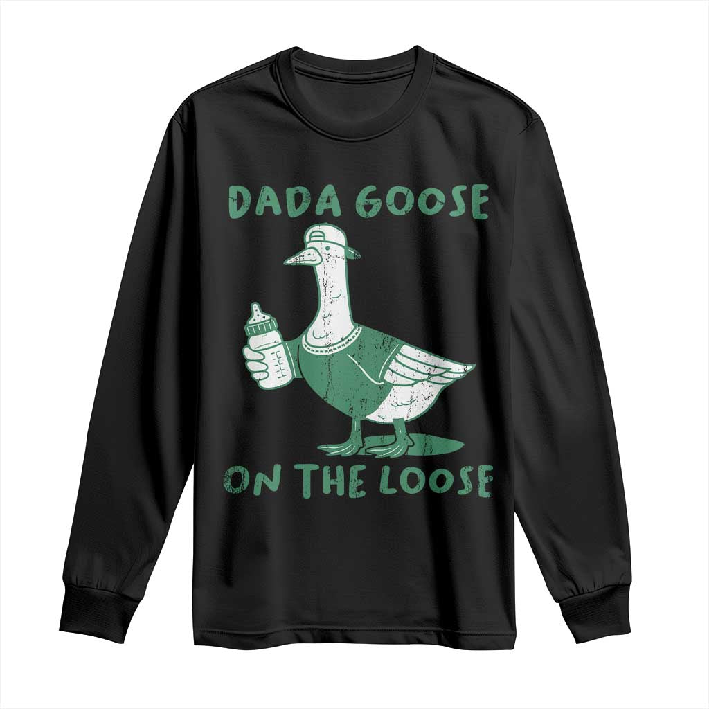 Silly Goose Dad Long Sleeve Shirt New Dad Pregnancy Announcement Fathers Day TS10 Black Print Your Wear